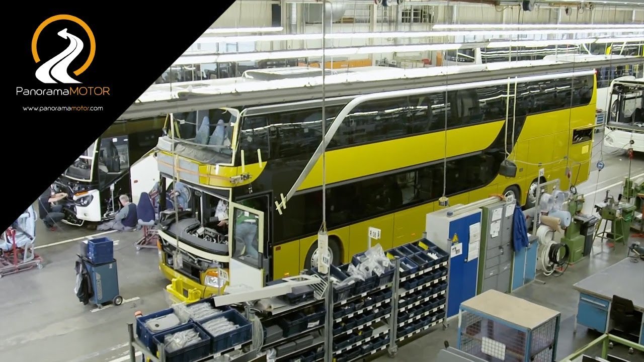 Dentro de la fábrica alemana que produce el autobús de lujo más grande: la línea de producción de Mercedes Benz